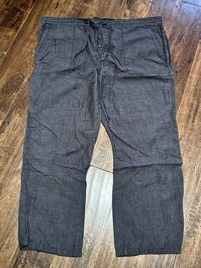 Joe's Jeans Men's Navy Drawstring cotton/linen pants